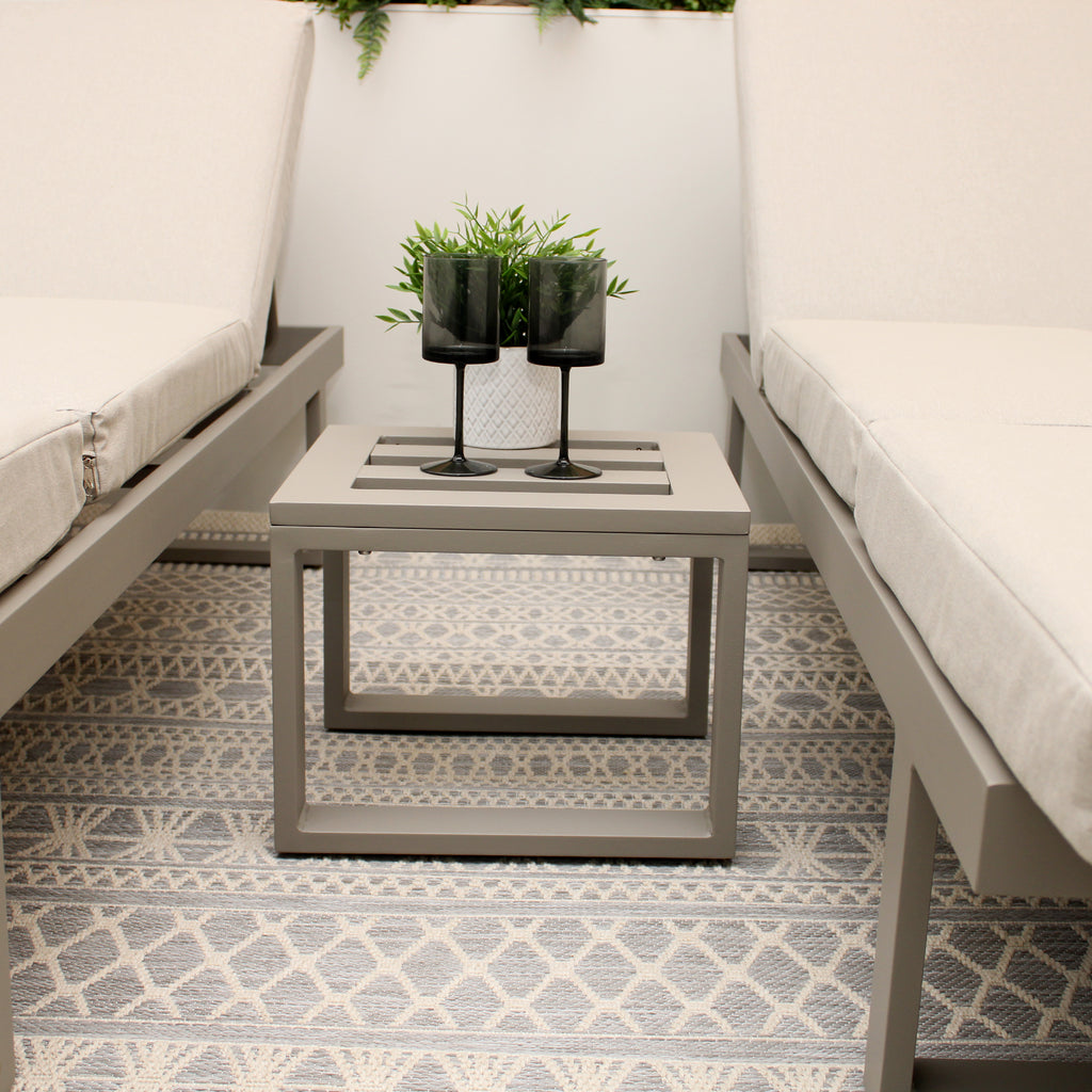 Porto Neutral Light Grey Aluminium Frame Sofa Dining Modular Garden Set