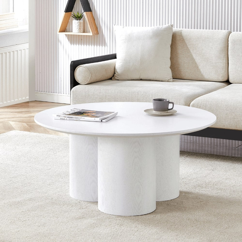 Marco Round White Wood Coffee Table