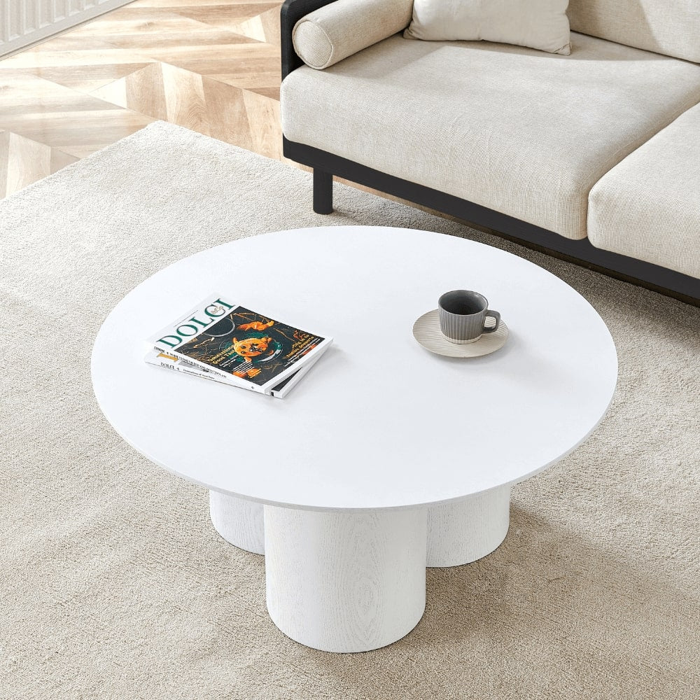 Marco Round White Wood Coffee Table
