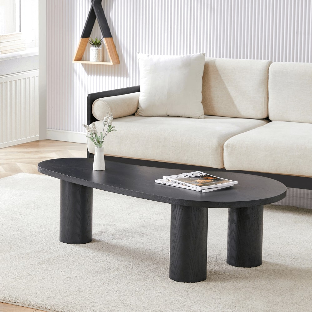 Milo Black Wood Irregular Coffee Table