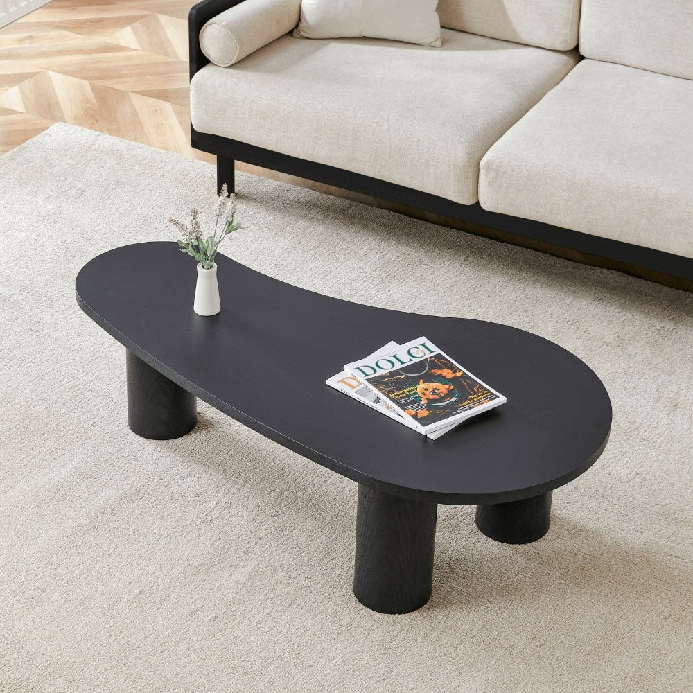 Milo Black Wood Irregular Coffee Table