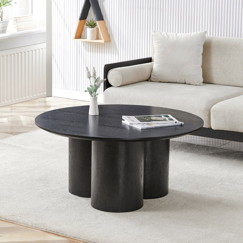 Marco Round Black Wood Coffee Table