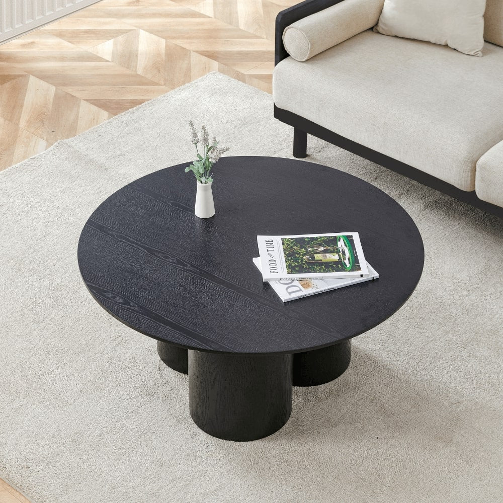 Marco Round Black Wood Coffee Table