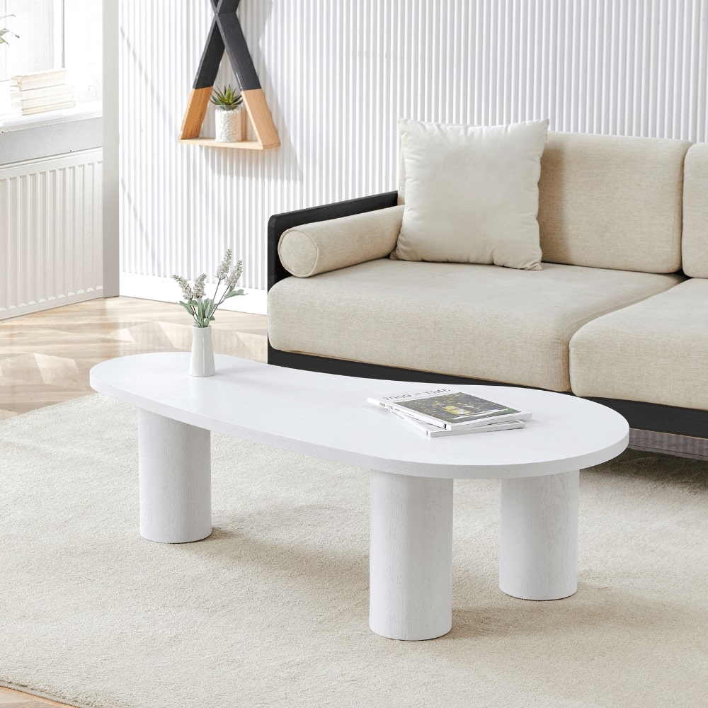 Milo White Wood Irregular Coffee Table