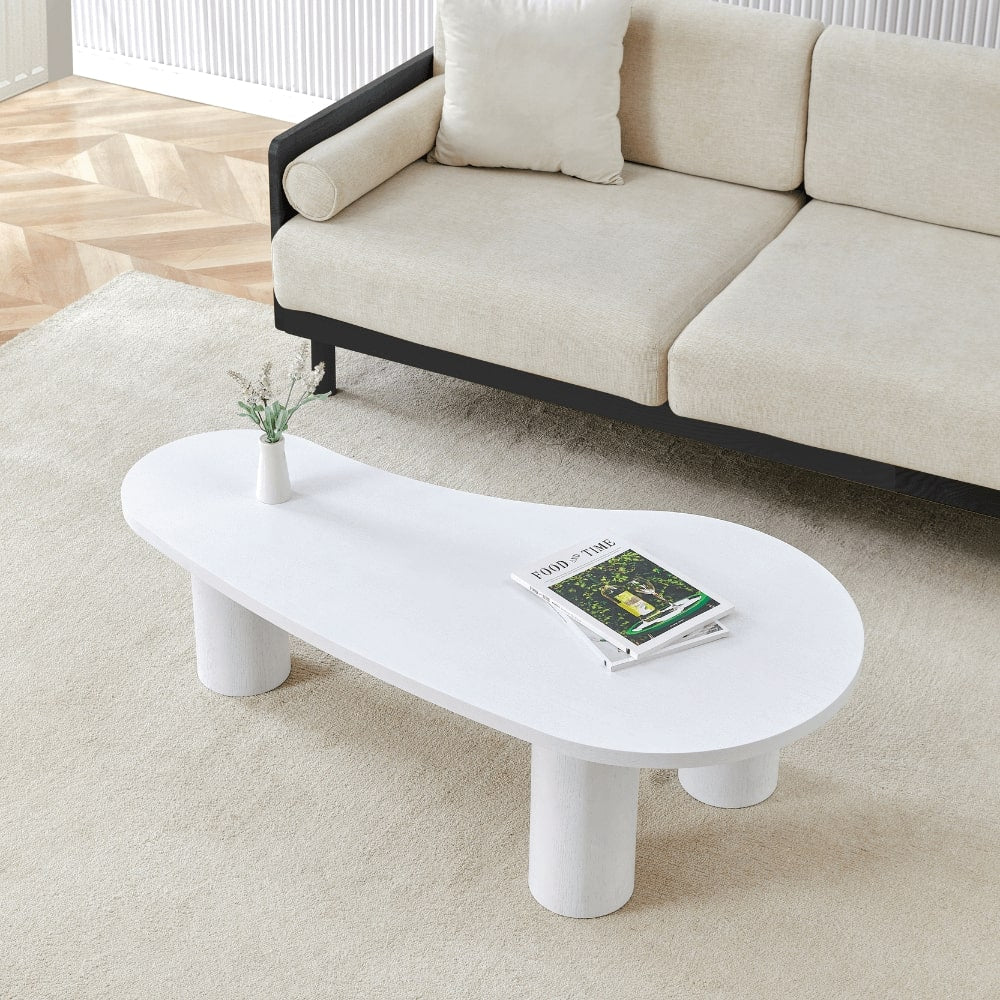 Milo White Wood Irregular Coffee Table