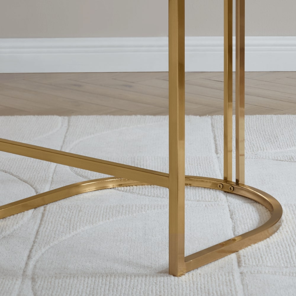 Mia Curved Cream Velvet and Brushed Gold Frame Counter Stool