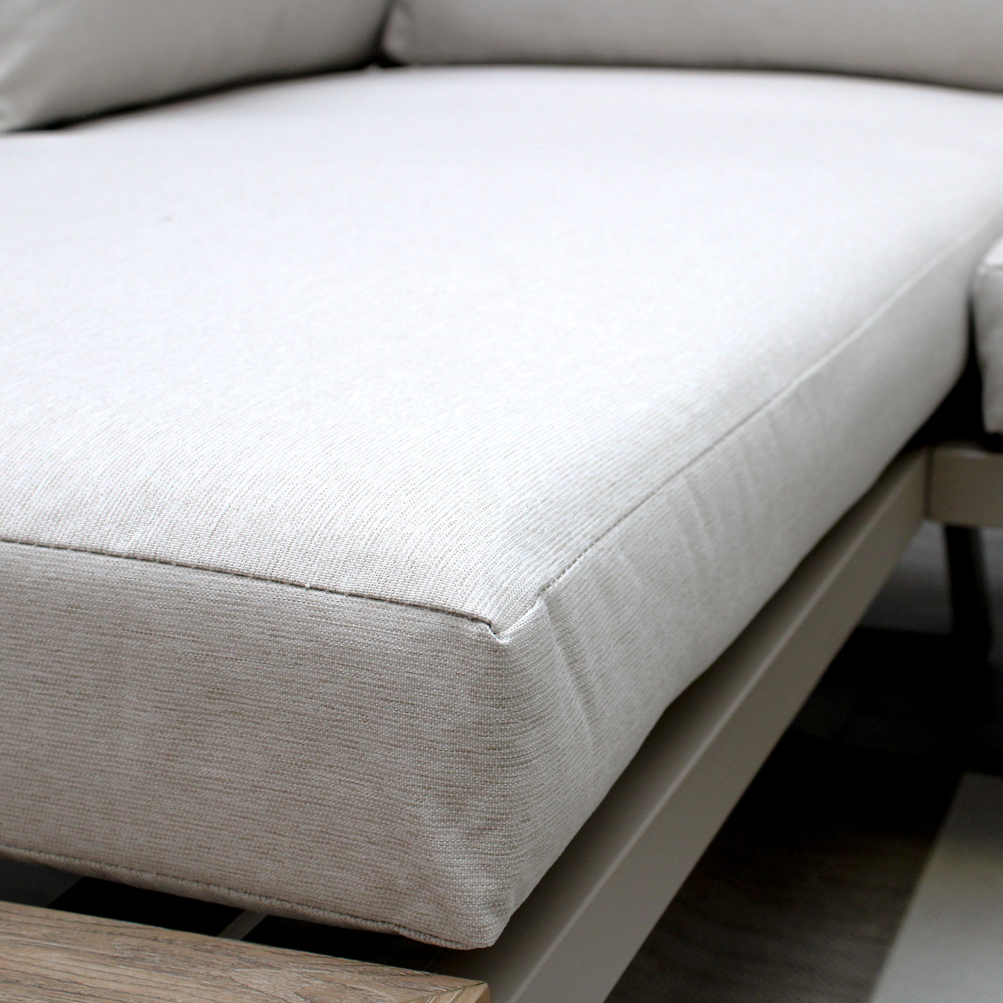 Milan Beige Aluminium 4 Seater Modular Corner Sofa Chaise Garden Set