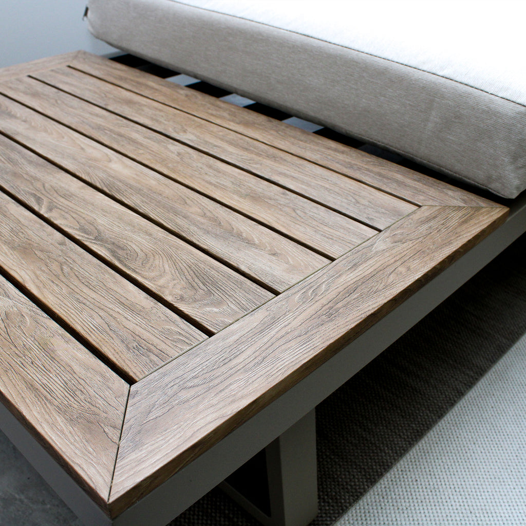 Milan Beige Aluminium 4 Seater Modular Corner Sofa Chaise Garden Set