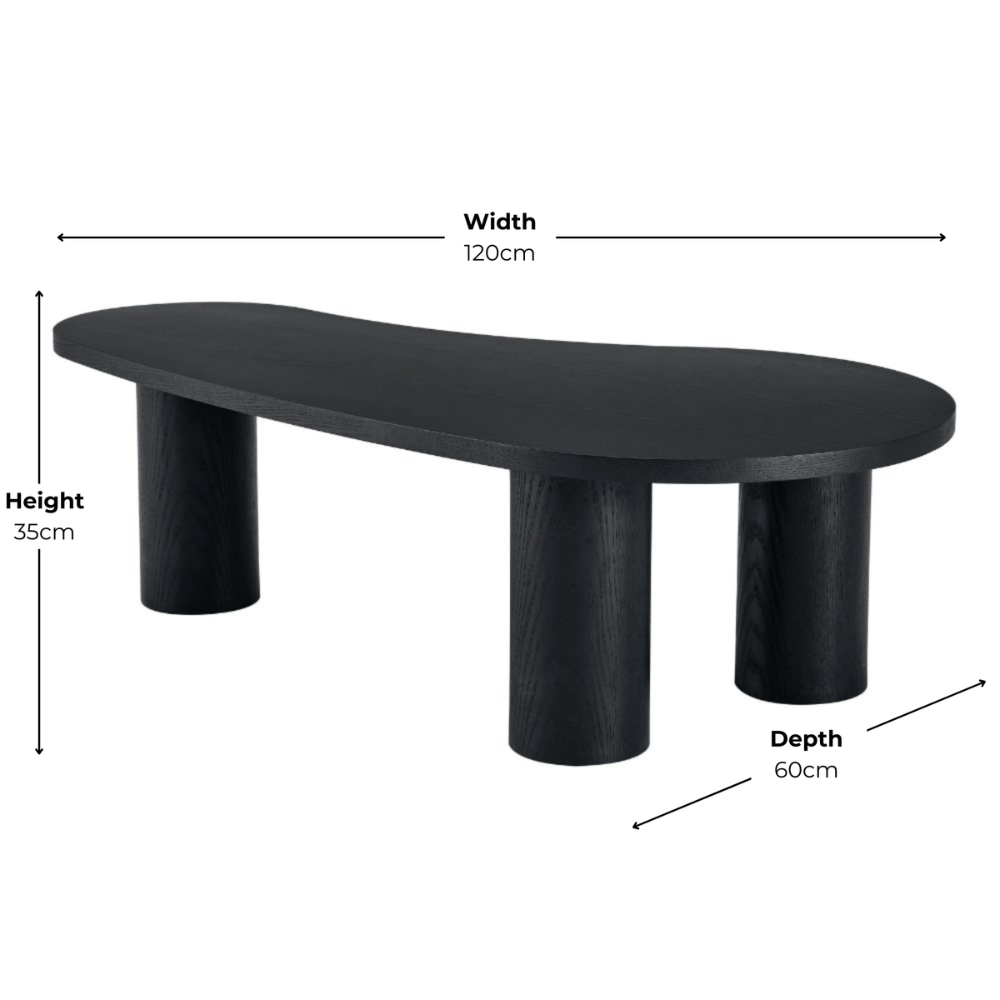 Milo Black Wood Irregular Coffee Table