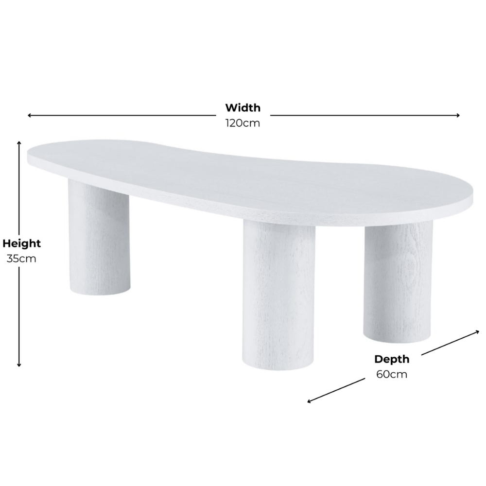 Milo White Wood Irregular Coffee Table