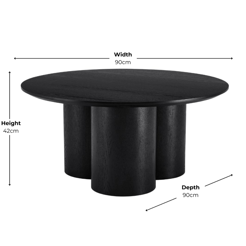 Marco Round Black Wood Coffee Table