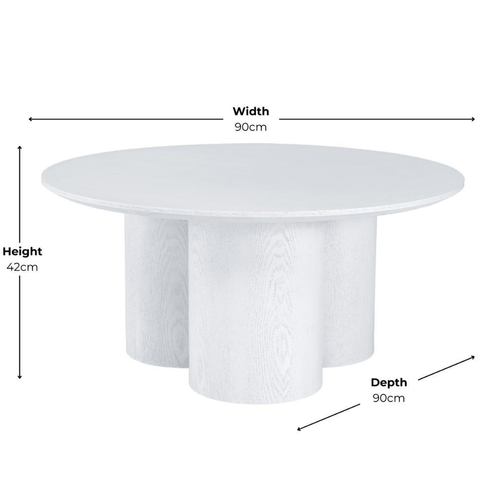Marco Round White Wood Coffee Table