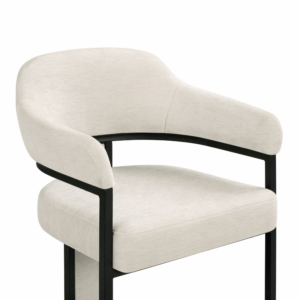 Sofia White Ceramic Dining Set With 6 Camilla Cream Chairs