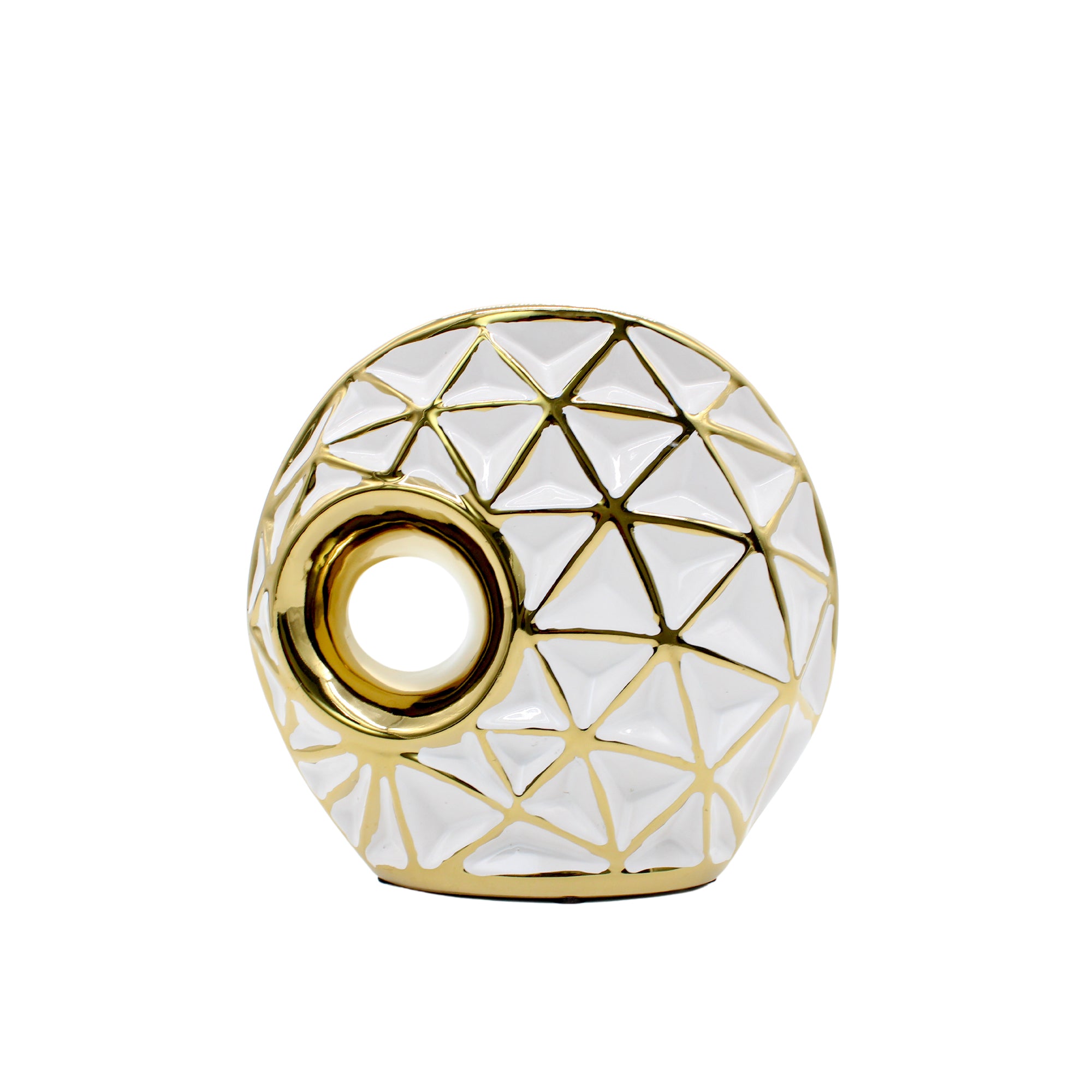 Small Round Vase with Keyhole Detail