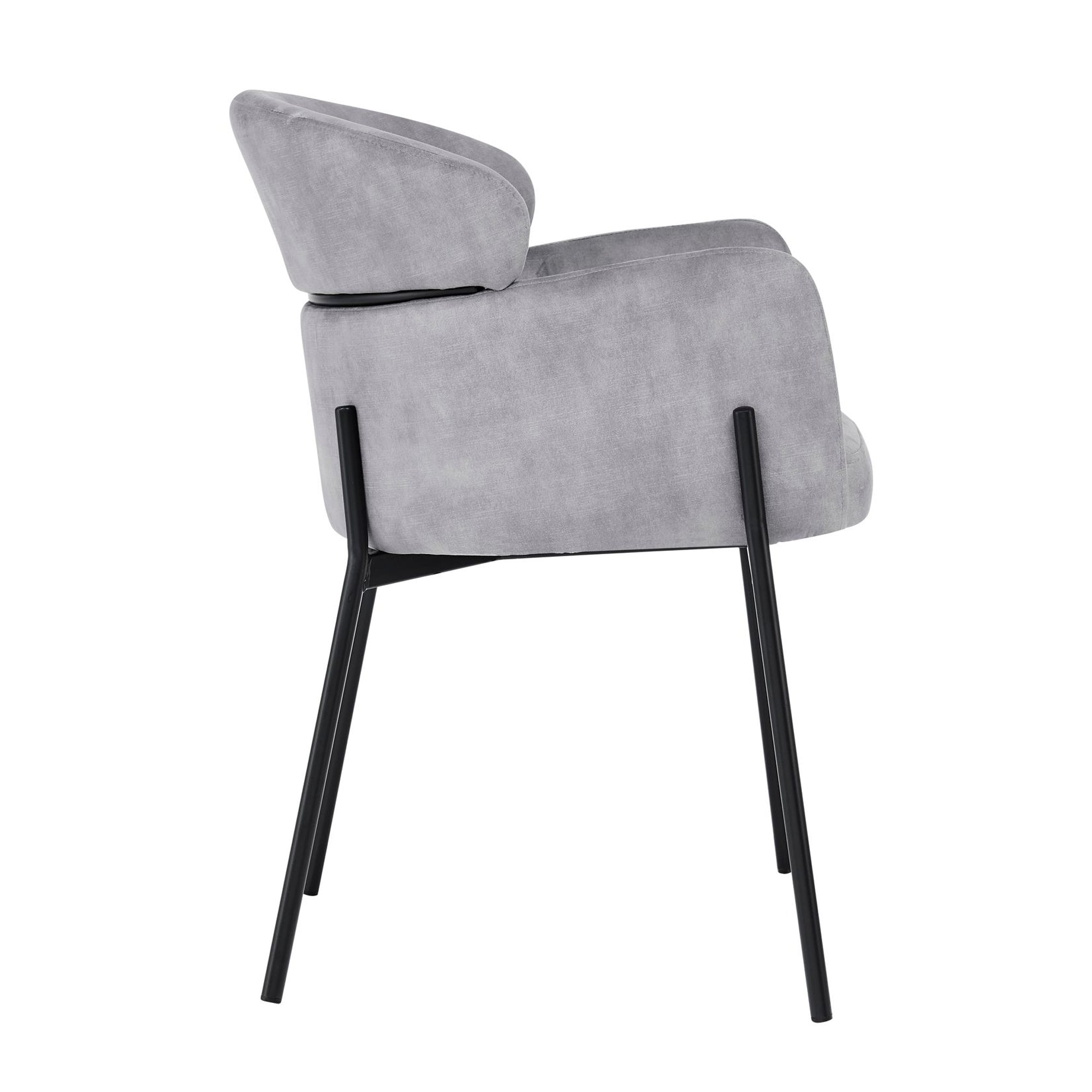 Liang Grey Velvet Dining Chair With Black Frame
