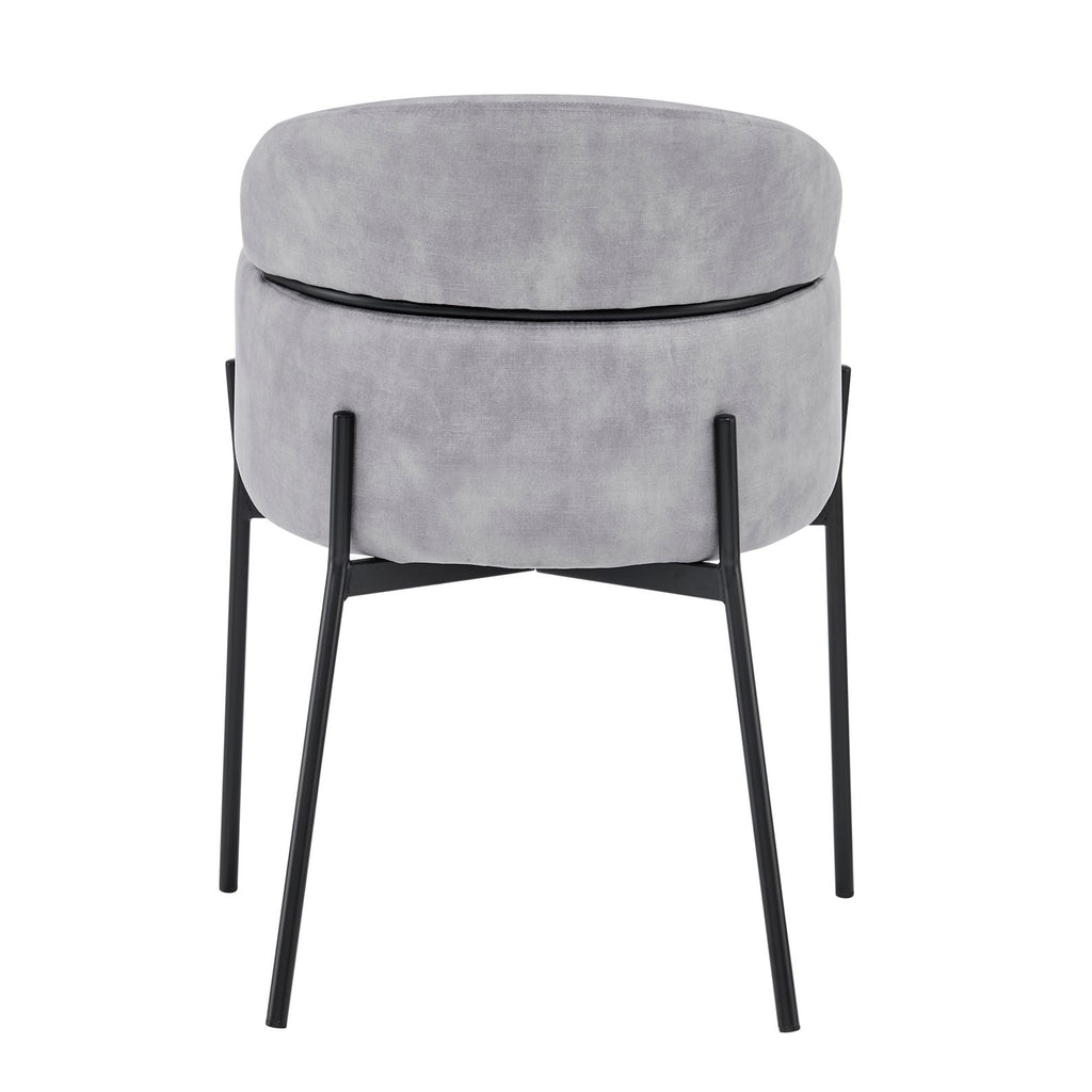 Liang Grey Velvet Dining Chair With Black Frame