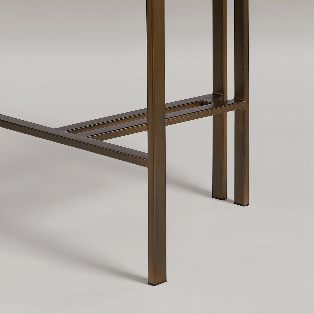 Stella Curved Cream Brushed Bronze Barstool