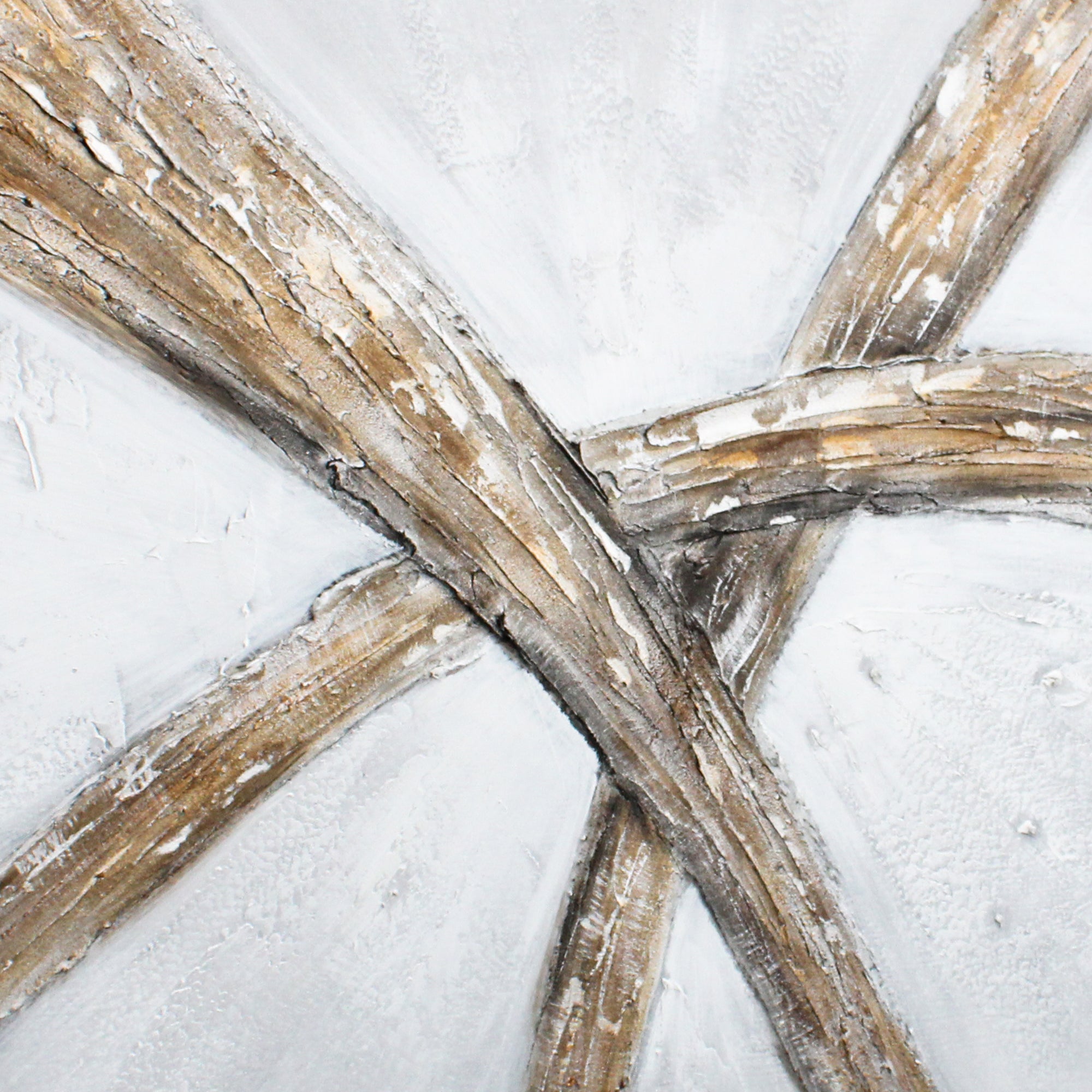 Abstract Canvas With Bold Gold Accents and Black Frame