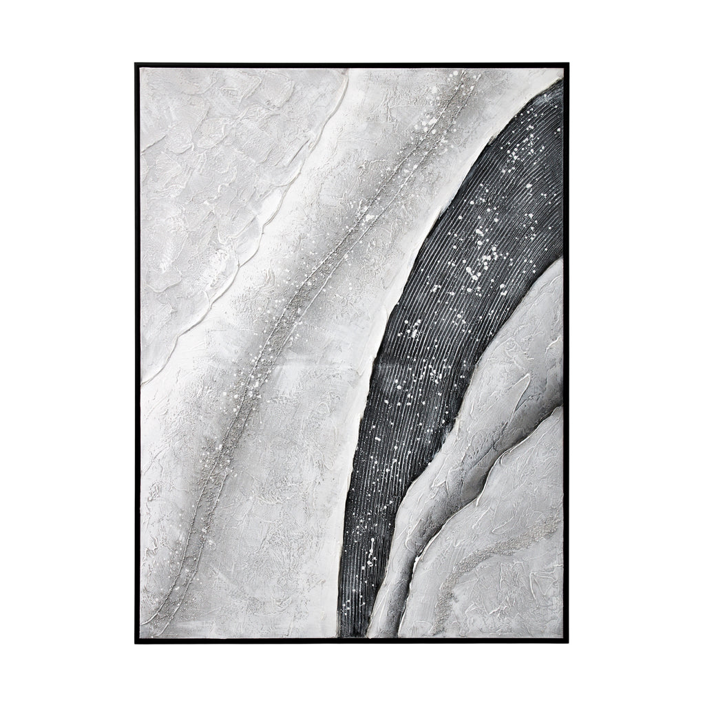 Contrasting Grey Wall Art with Black Frame