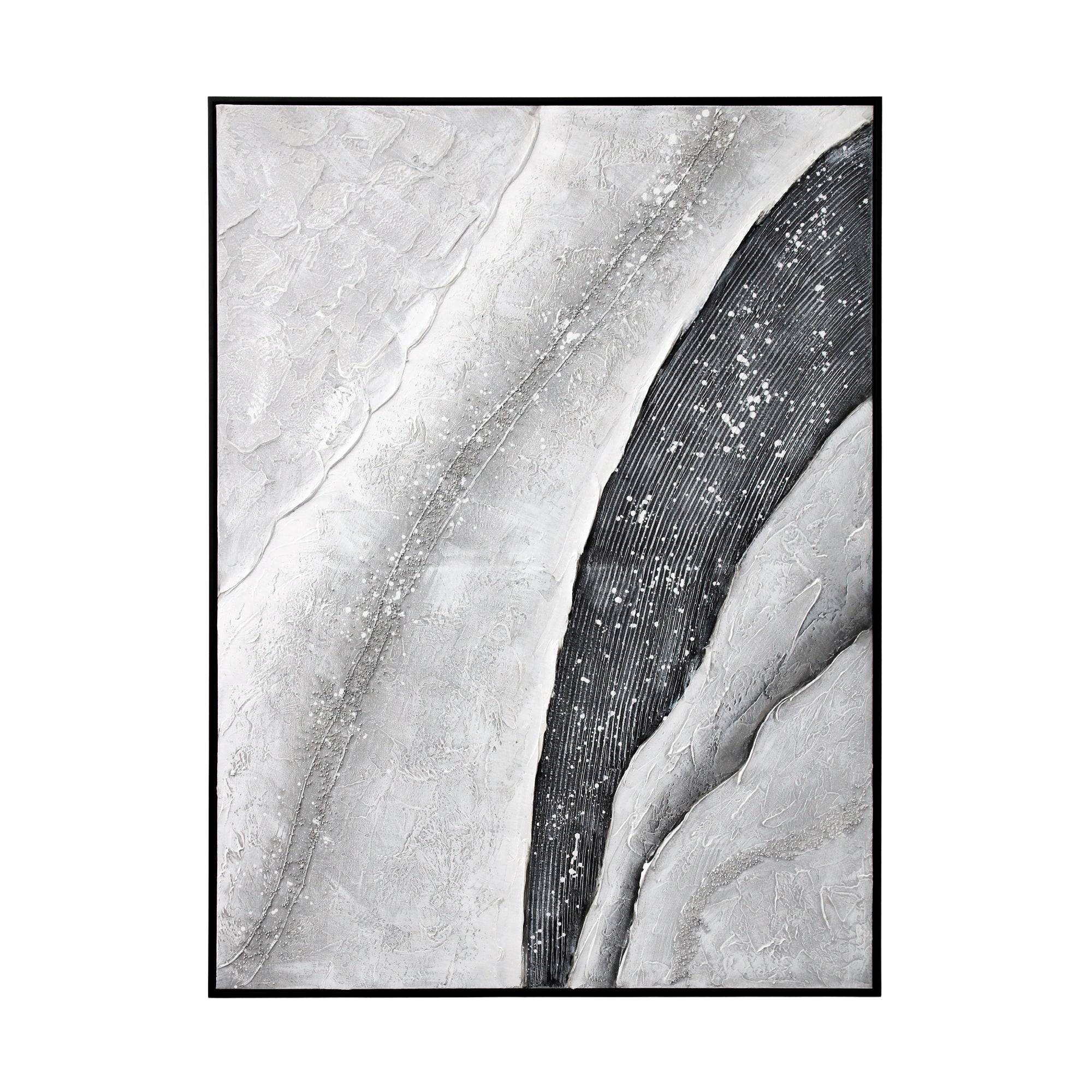 Contrasting Grey Wall Art with Black Frame