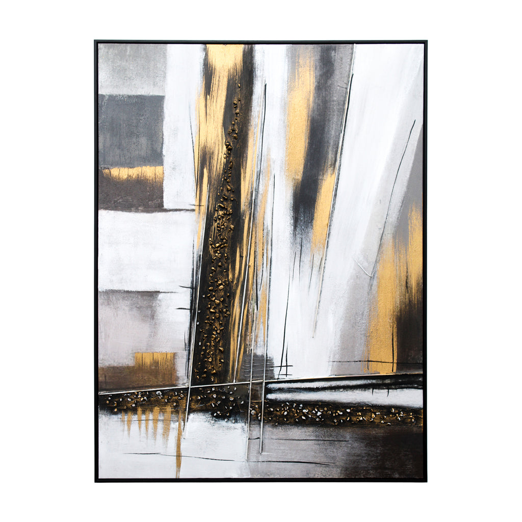 Abstract Canvas in Monochrome Tones with Gold Accents (Test)