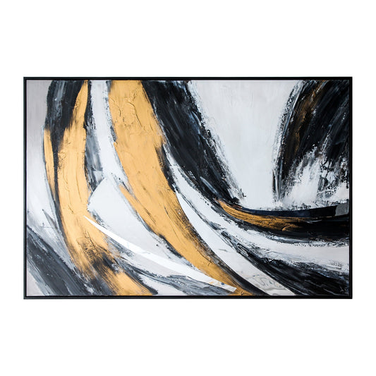 Abstract Canvas with Monochrome Tones and Bold Gold Accents