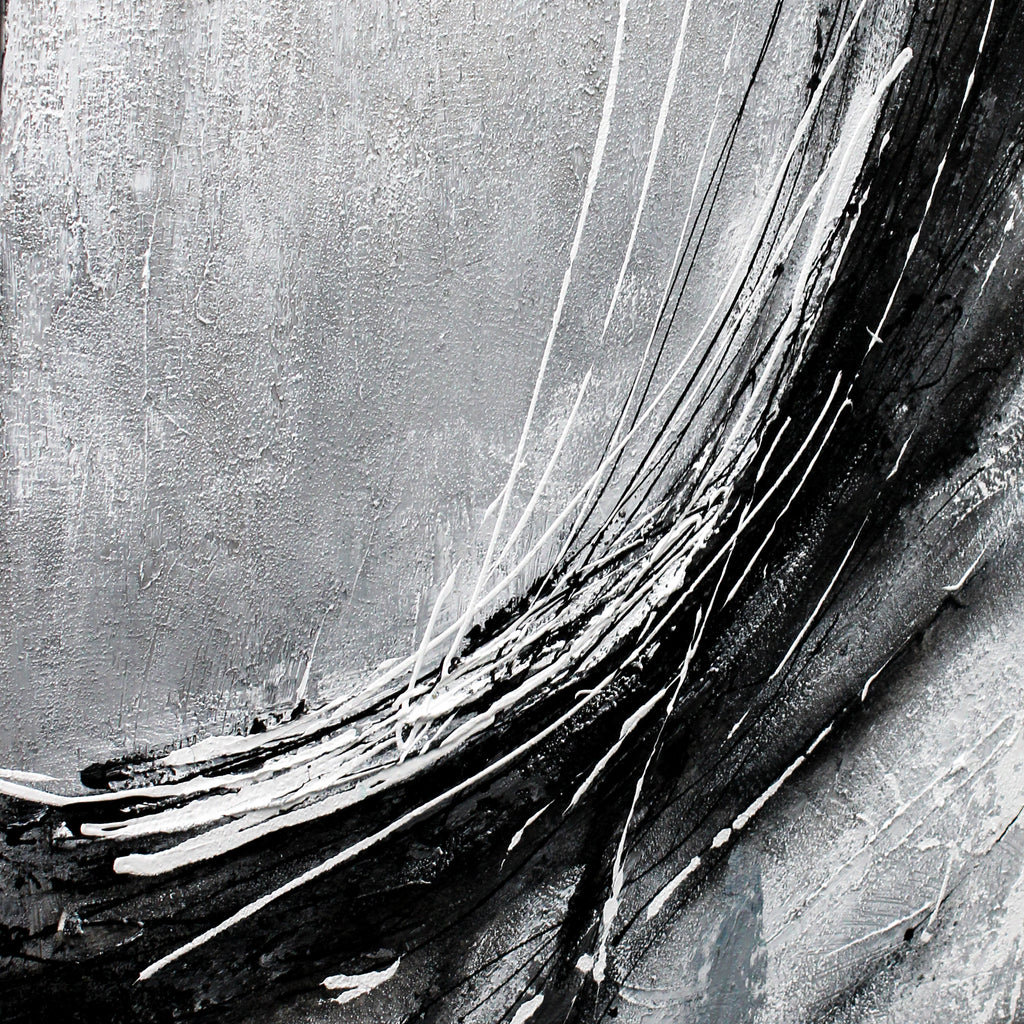 Black and White Contrasting Black Framed Canvas