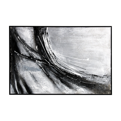 Black and White Contrasting Black Framed Canvas