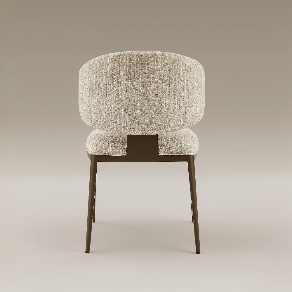 Daphne Beige Brushed Bronze Dining Chair