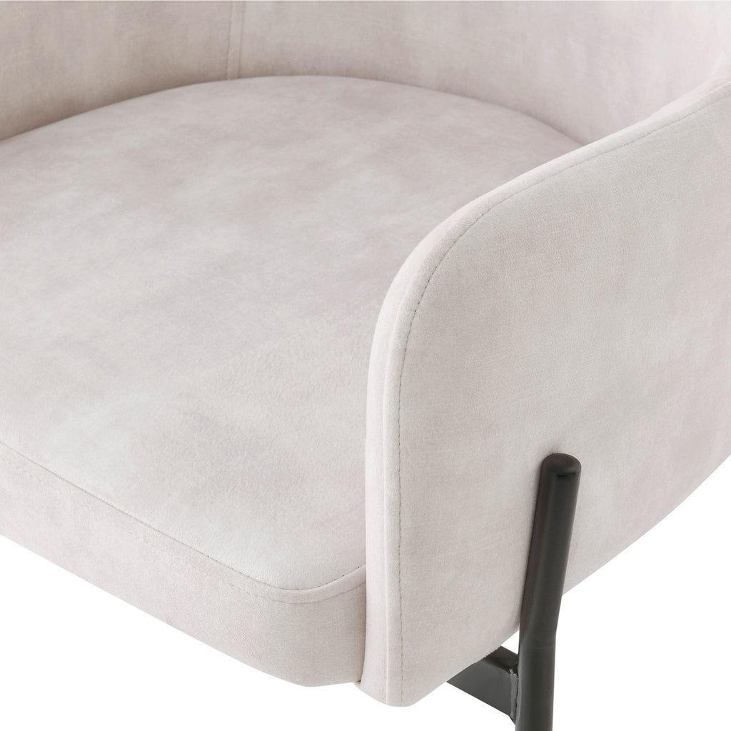 Liang Cream Velvet Dining Chair With Black Frame