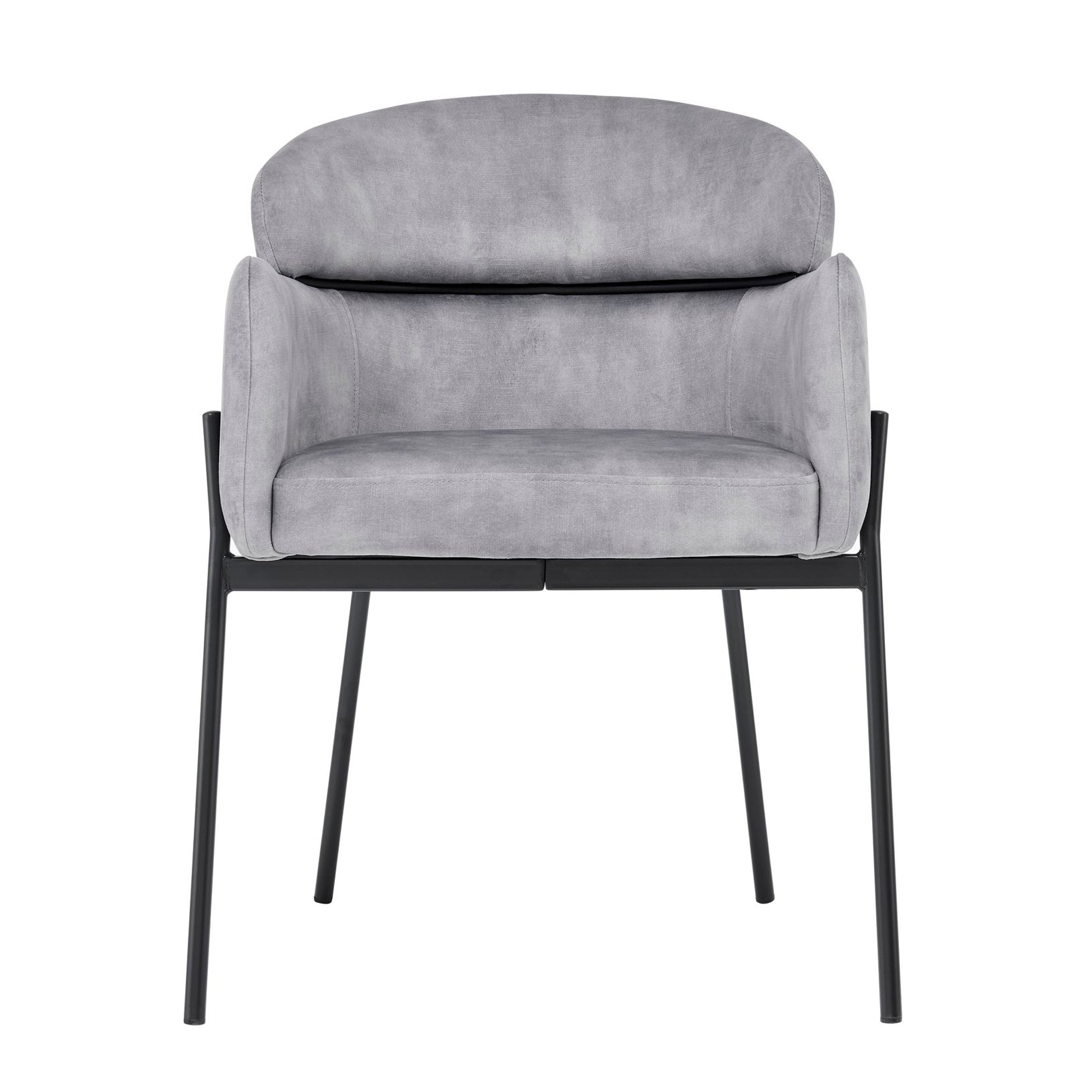 Liang Grey Velvet Dining Chair With Black Frame