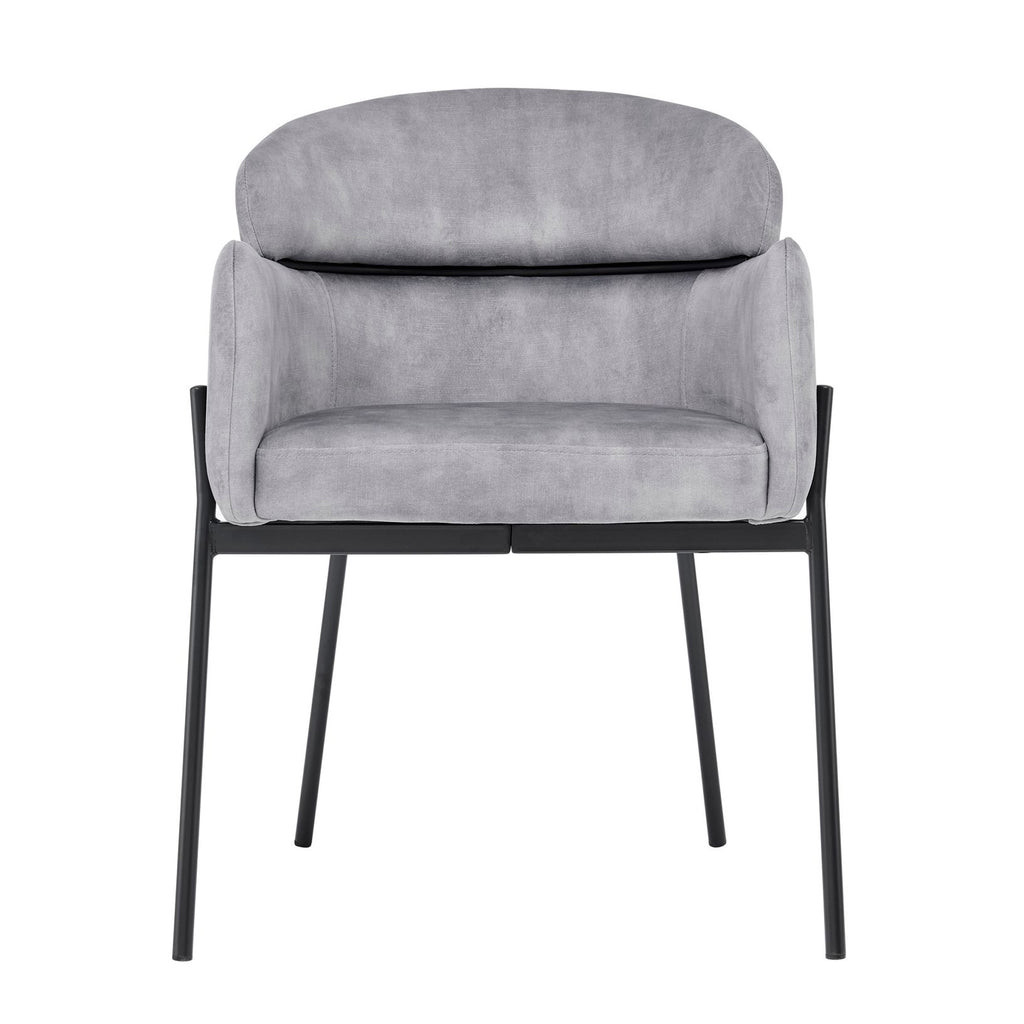 Liang Grey Velvet Dining Chair With Black Frame