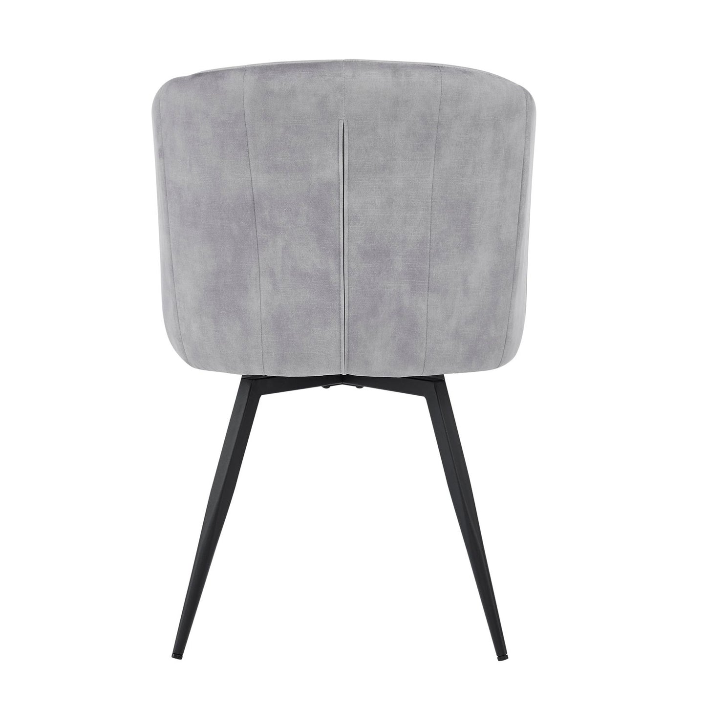 Grey Velvet Dining Chair With Swivel Black Base