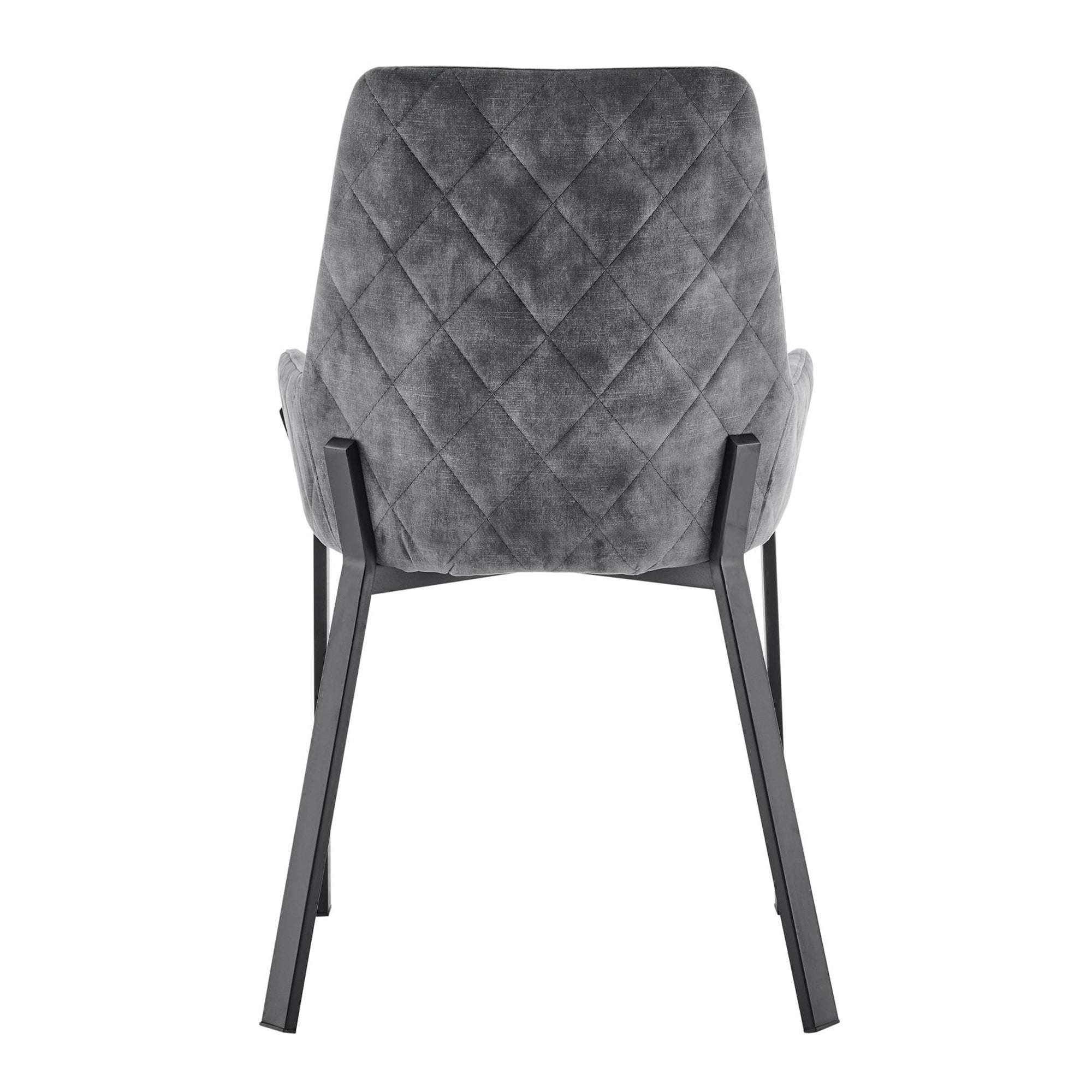 Nova Grey Velvet Dining Chair With Black Frame