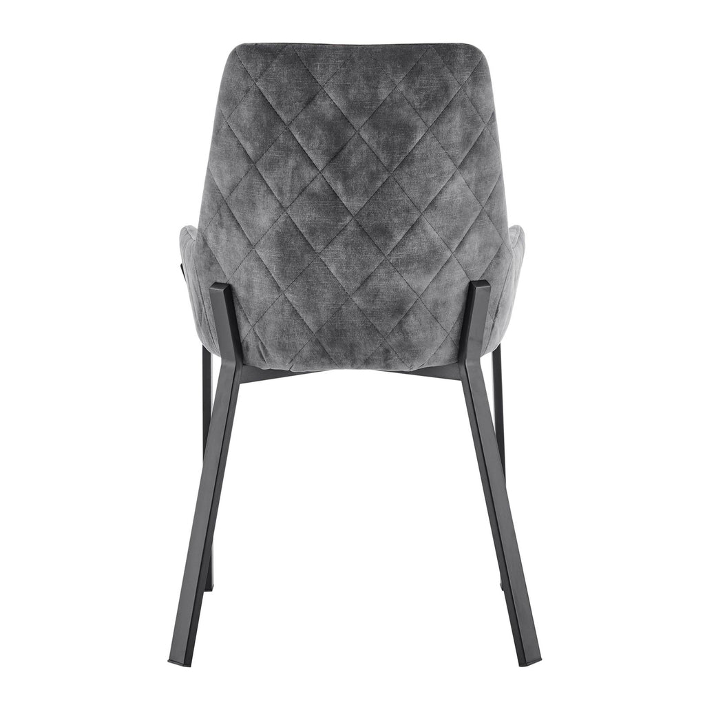 Nova Grey Velvet Dining Chair With Black Frame