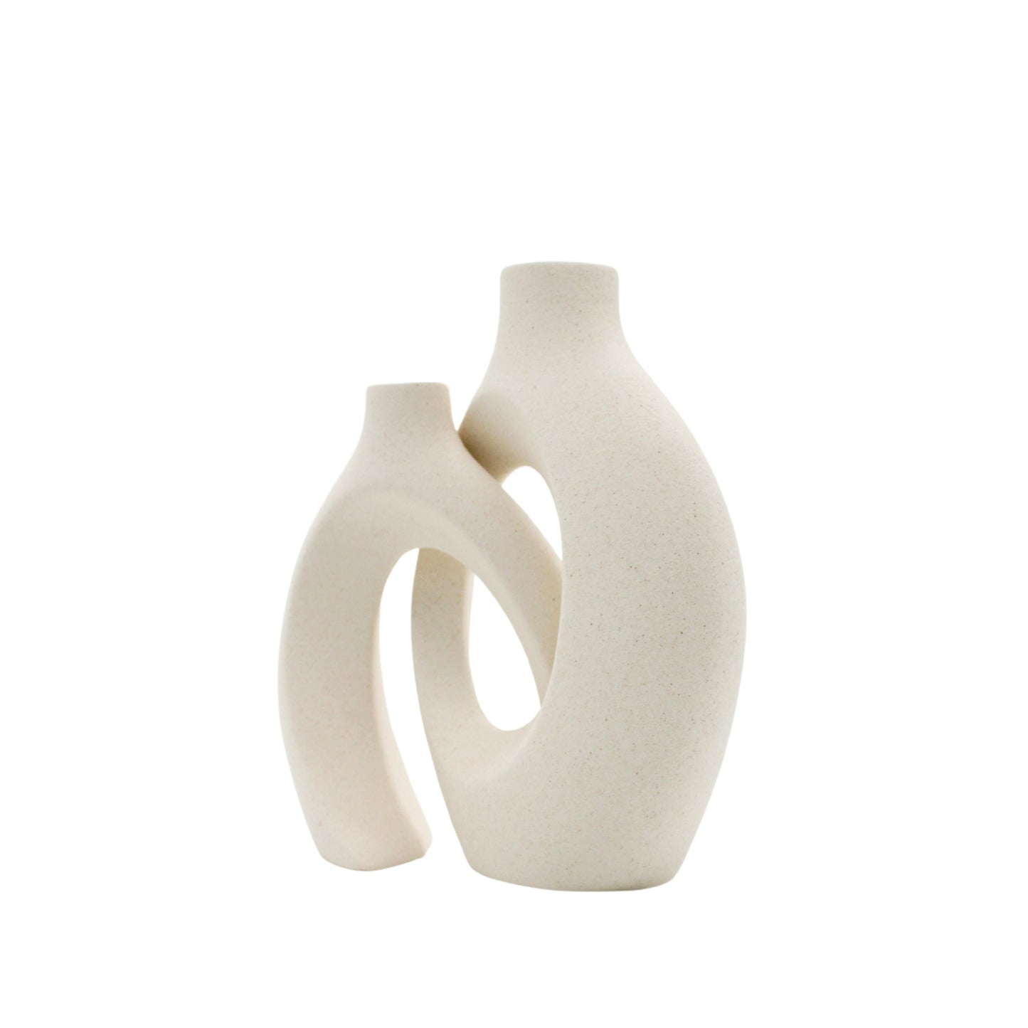 White Ceramic 2 Piece Decorative Vase