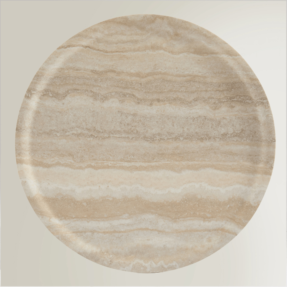 Hermes Round Coffee Table Travertine Effect