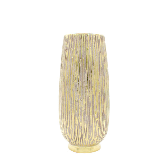 Tall Curved Vase with Gold Foot