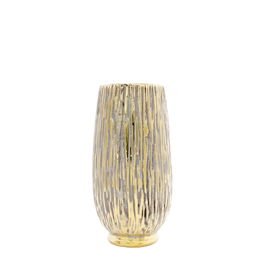 Medium Curved Vase with Gold Foot
