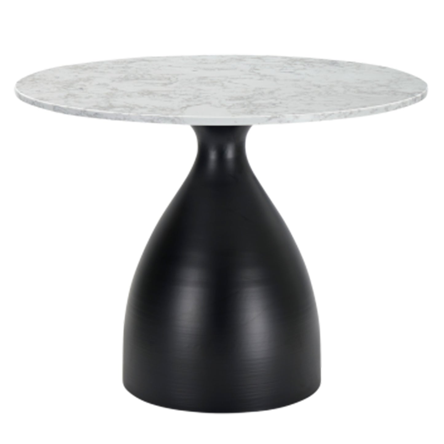 Round Marble Dining Table With Matte Black Base