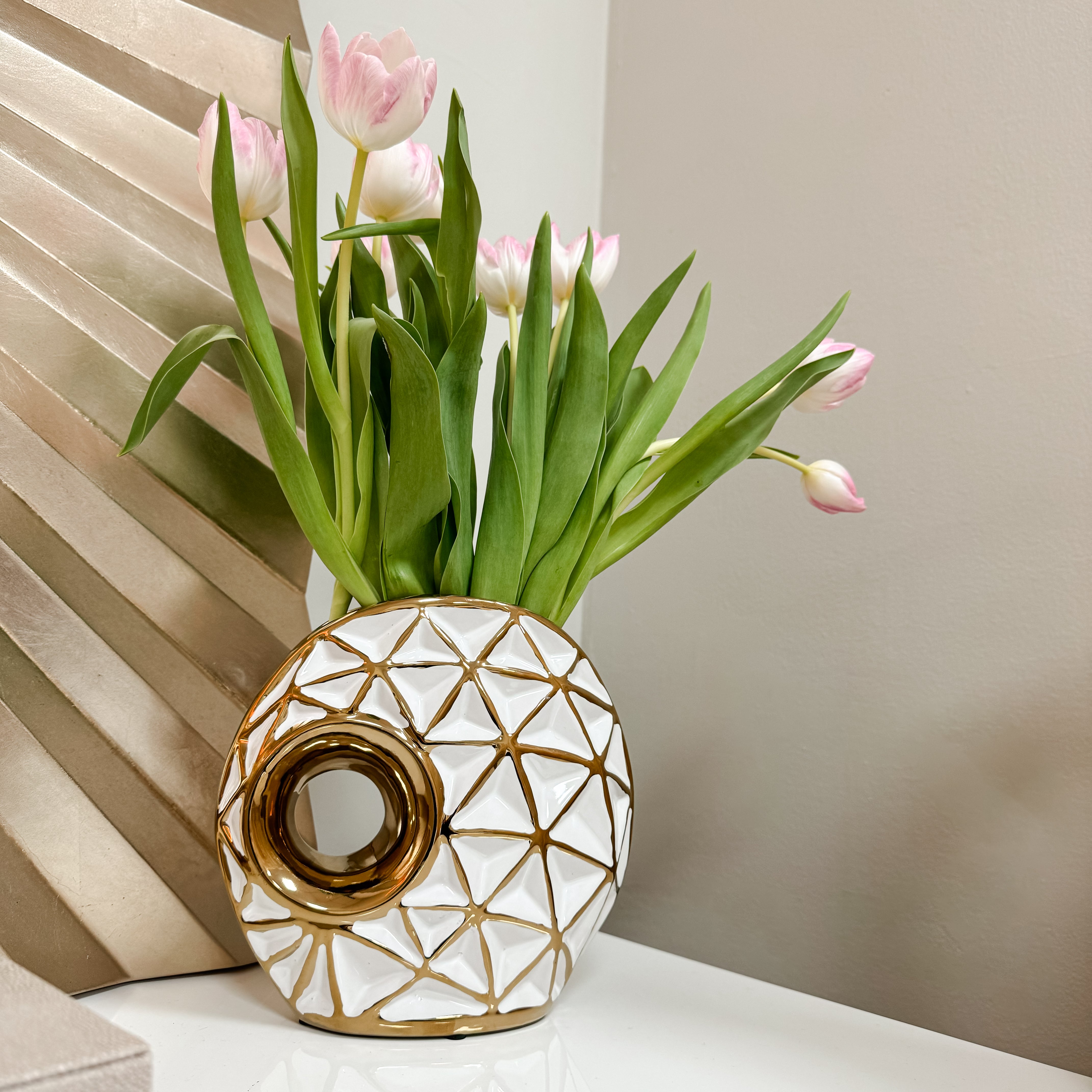 Small Round Vase with Keyhole Detail