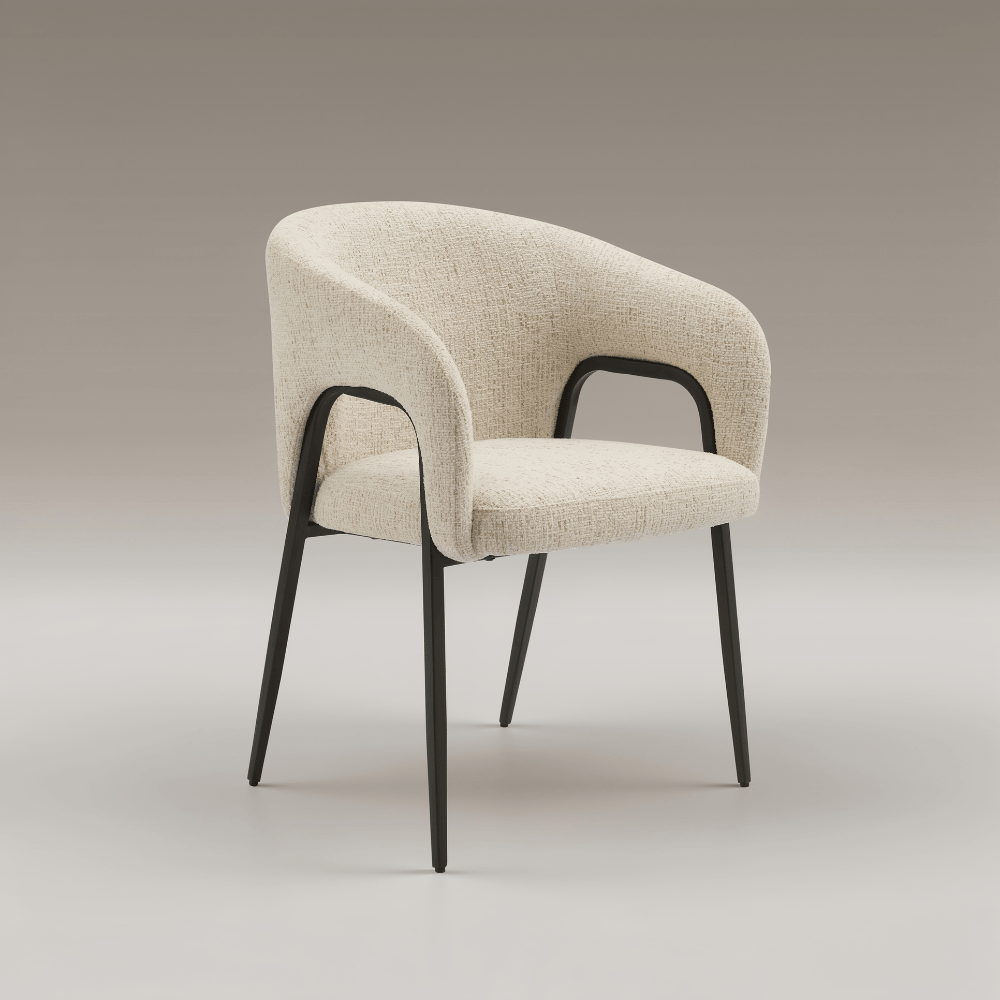 Lucia Cream Curved Dining Chair