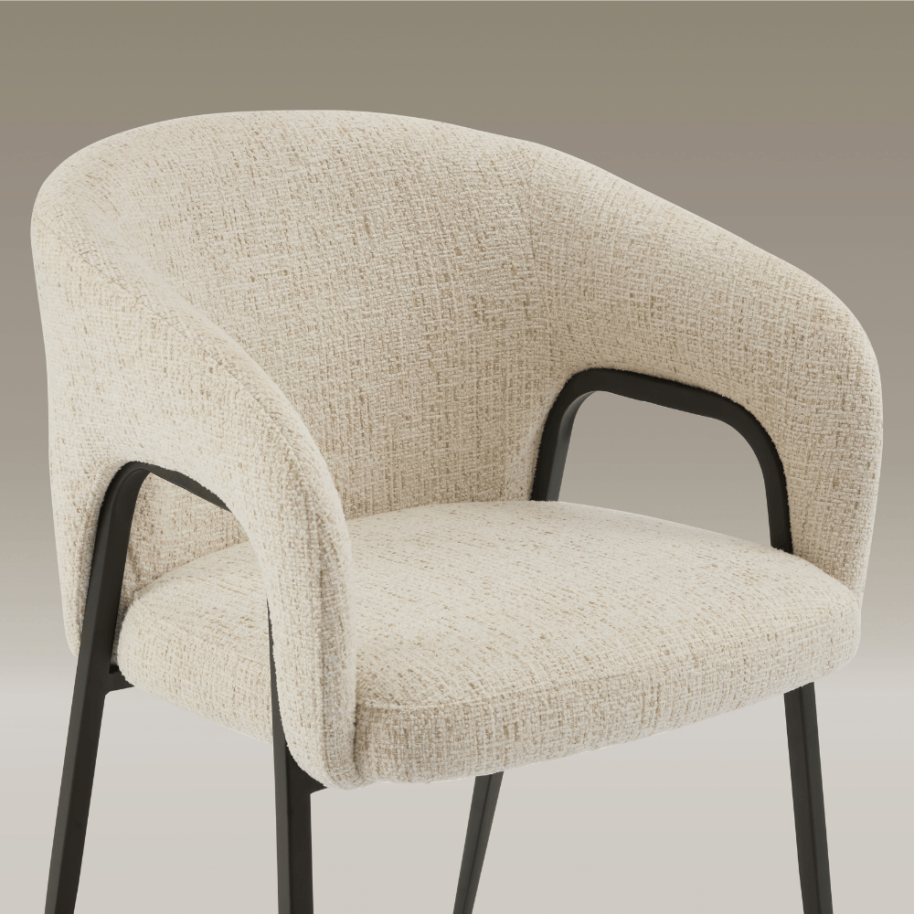 Lucia Cream Curved Dining Chair