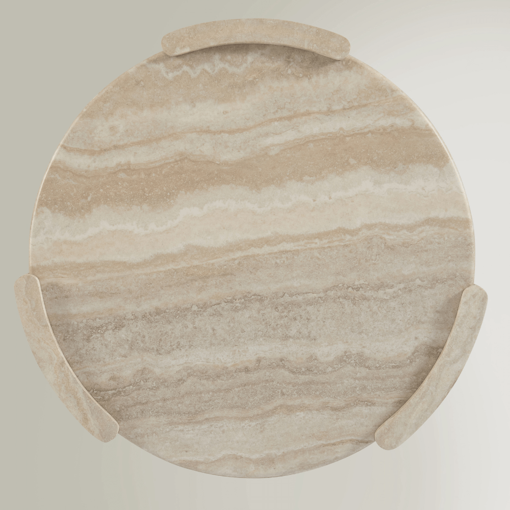 Libra Round Coffee Table Travertine Effect