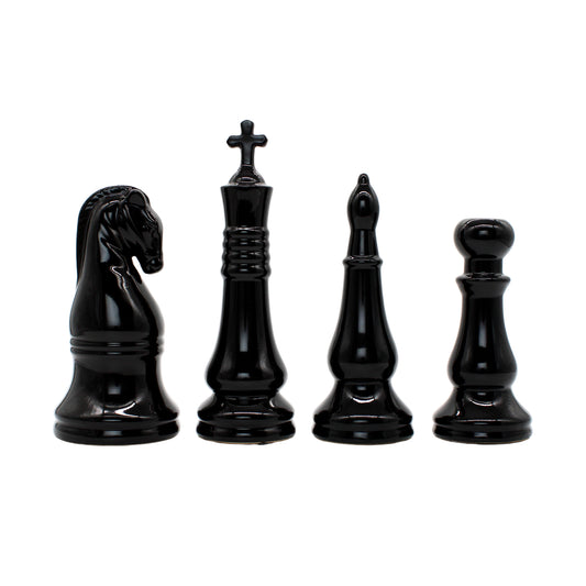 Set of 4 Black Chess Pieces