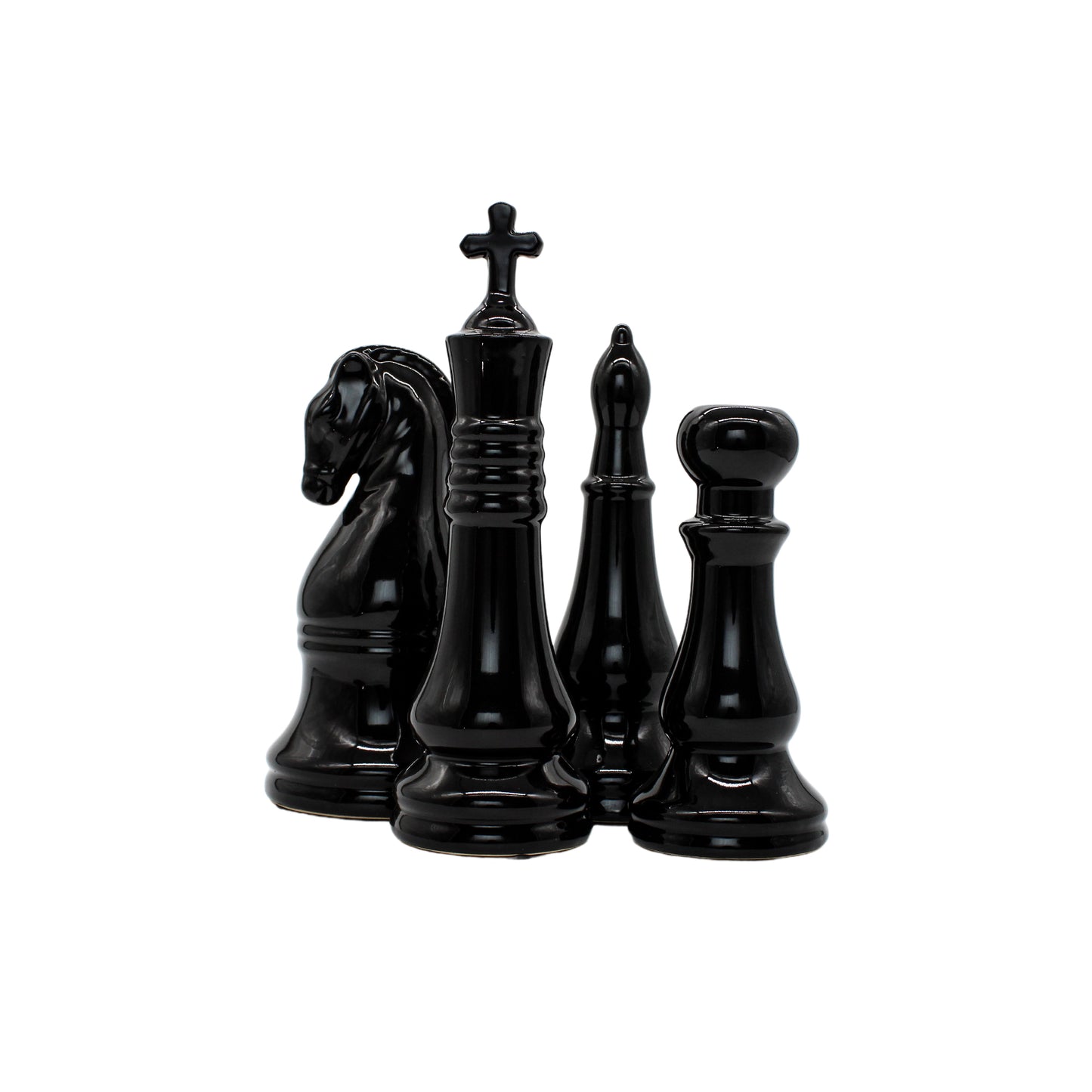 Set of 4 Black Chess Pieces