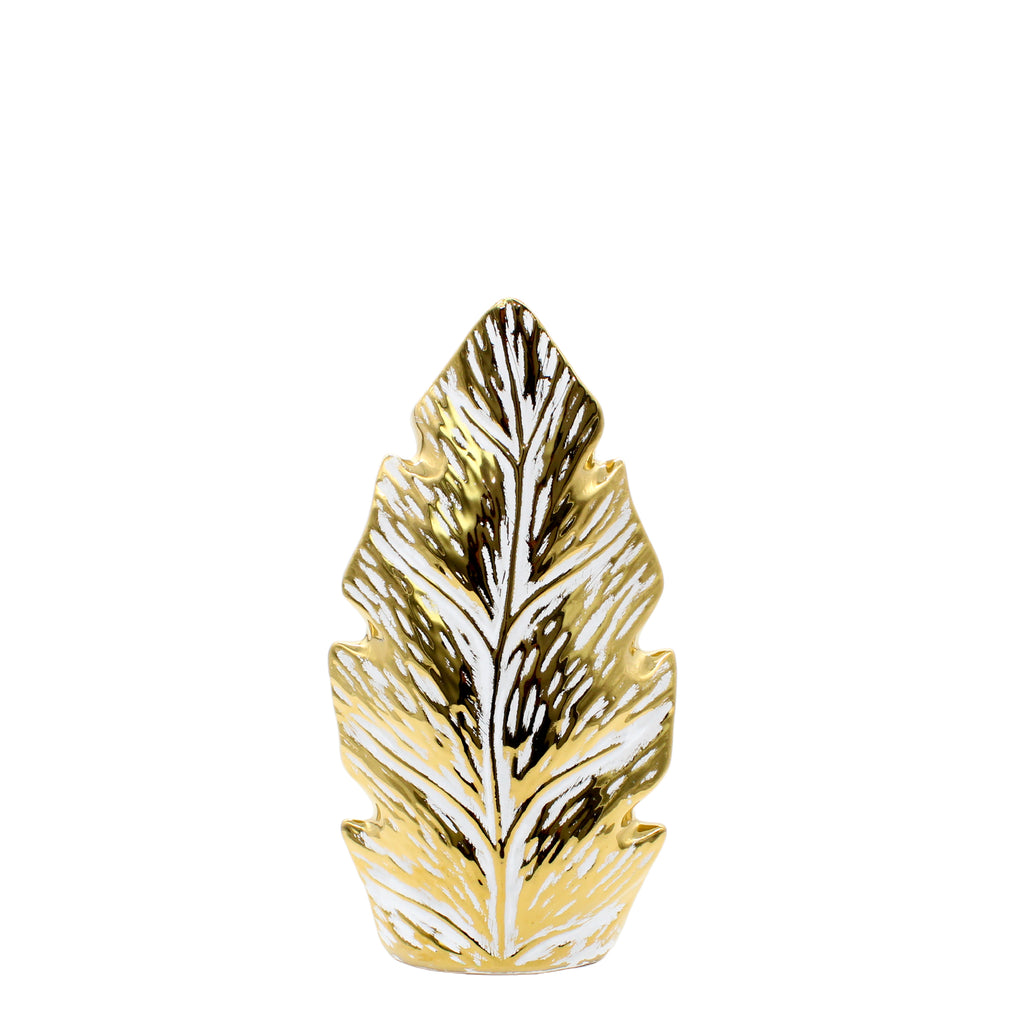 Medium Leaf Detail Ceramic Vase