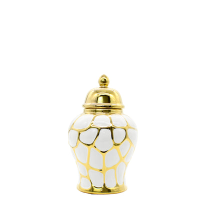 Small Curved Ginger Jar with Gold Detail