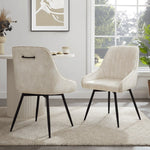 Amari Swivel Cream Velvet Dining Chair With Black Legs