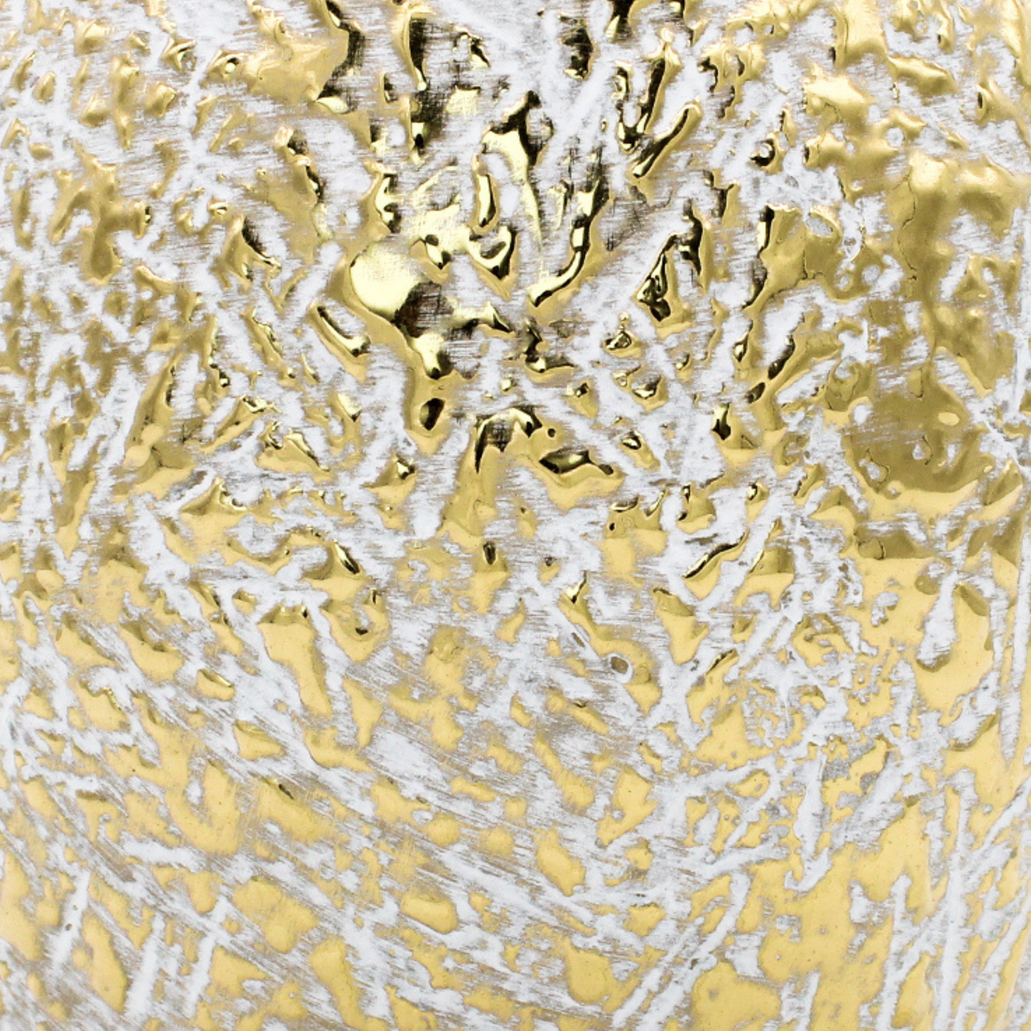 Rounded White and Gold Gilded Vase